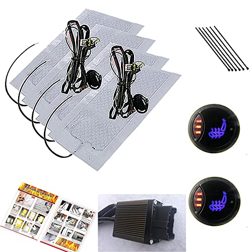 WATERCARBON Vehicle Seat Warmers Kit 1 Side 3 red dot Circular Switch for SUV Pick-up Truck Universal Fit