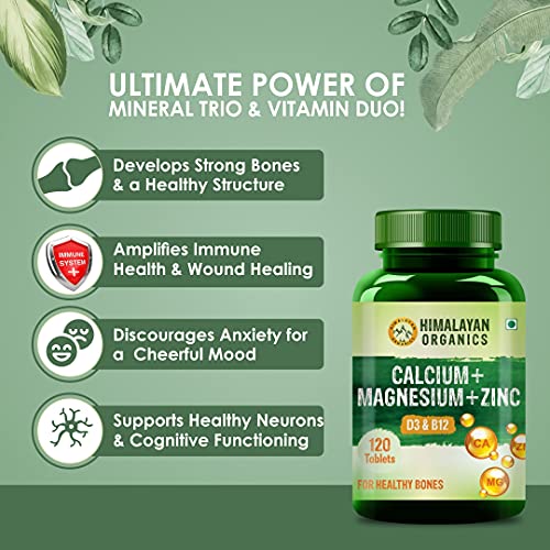 Image of Vlado's Himalayan Organics Calcium+Magnesium+Zinc D3 & B12 120 Tablet (120 No) x 2
