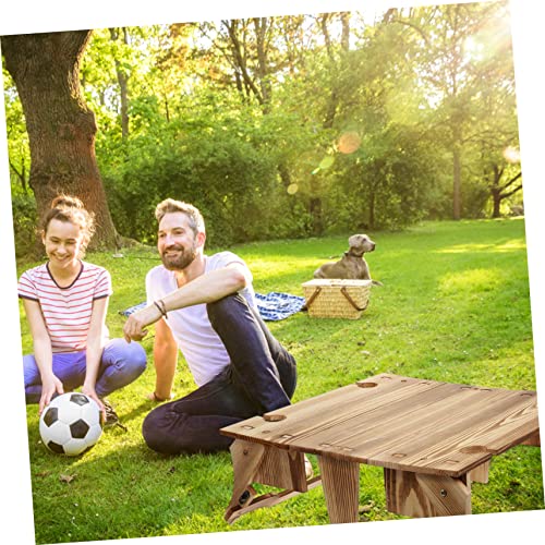 Table pliante portable stable VICASKY bois profond intérieur - 6