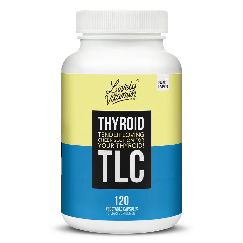 LIVELY VITAMIN CO. Thyroid TLC - 3 Types of Iodine - Improved Thyroid Function & Support - Doctor Formulated - Boost Energy - Hormone Synthesis - Deficiency - Cleanse - Immune Support - 120 Capsules