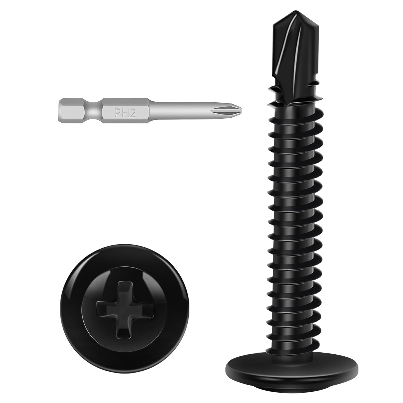 White Self-Tapping Screws - 100 Pack #8 -18