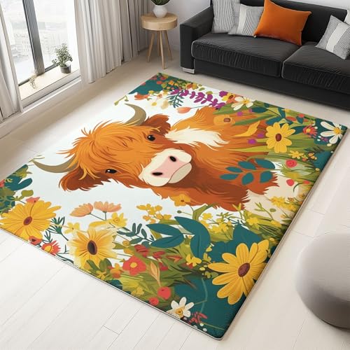 Tapis de salon vache lavable en machine 80x150cm antidérapant et doux - 2