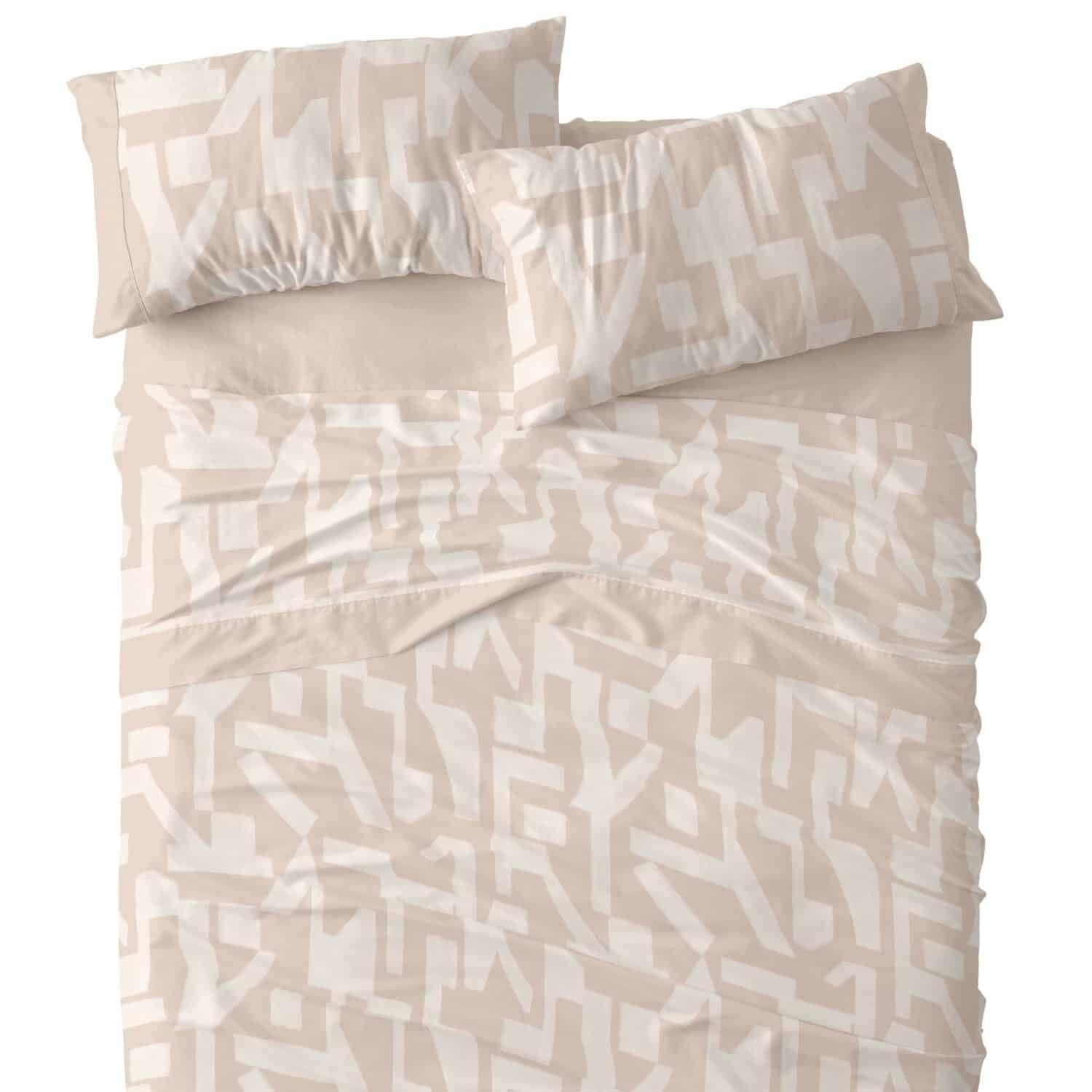Burrito Blanco | Juego de sábanas | Cama de 180cm. (+Medidas Disponibles) | Diseño 141 | Color Arcilla (180x190/200cm.)