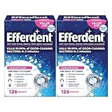 Efferdent Denture Cleaner Complete Clean, Retainer Cleaning Tablets for Aligners, Dentures, and Dental Appliances, 126 Count, 2 Pack