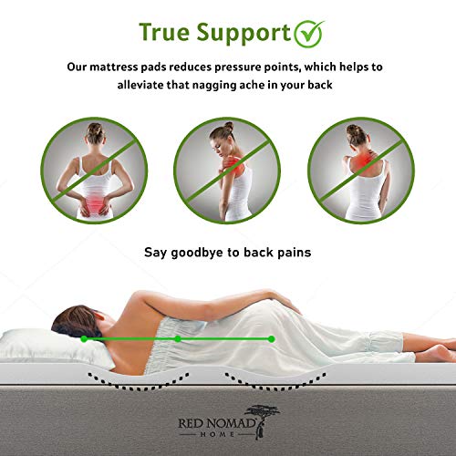 Red Nomad Memory Foam Mattress Pad 4 Inch - Twin Size Mattress Topper For Back Pain Relief. Breathable, Comfortable Cooling Bed Pad/Made In The Usa #TOP5