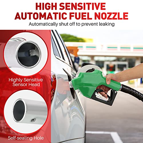Lafati 1" Automatic Fuel Nozzle - 3 Gear Padlock 32 Gpm Max Flow Rate Auto Shut Off Aluminum Alloy Refilling For Diesel Kerosene Gas Gasoline Biodiesel (Green) #TOP1