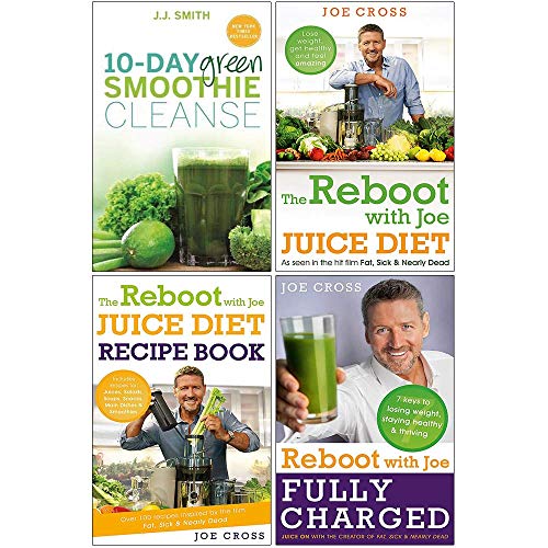 10-Day Green Smoothie Cleanse, The Reboot With Joe Juice Diet, The Reboot With Joe Juice Diet Recipe Book, Reboot With Joe Fully Charged 4 Books Collection Set