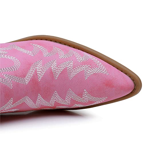 GLOBALWIN Cowboy Boots For Women Pointed Toe Pull On Chelsea Ankle Booties The Western Cowgirl Boots3