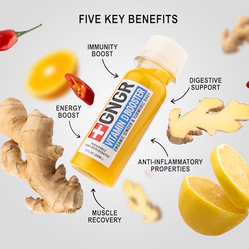 +GNGR Vitamin D Immunity Booster Cold-Pressed Ginger Shot with Turmeric, Cayenne, Vitamin D3, Immunity Shot with Peruvian Ginger Juice, for All Natural Immune & Digestive Support, Natural Energy, USDA Organic (12 fl oz - 12 pack) - Image 3