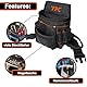 YPC Presto Werkzeug Gürteltasche XL – Werkzeuggürtel, Arbeitsgürtel, wasserfeste Werkzeugtasche mit Hammerschlaufe, reißfester Nylongürtel, 12 Taschen, Schwarz, 27x21x13cm – 5 kg Tragkraft