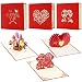 Best Paper Greetings 3-Pack 3D Romantic Love Heart Themed Popup Greeting Cards for Valentine's Day and Anniversaries - Includes Envelopes, 4.75 x 4.75 Inches