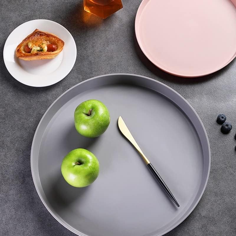 FMURY Nordic Dinner Plate Cheese Cutting Board Decorative Round Pastry Plate Serving Tray for Candy Trinket Food Fruit Sundries Decor(E) image 5