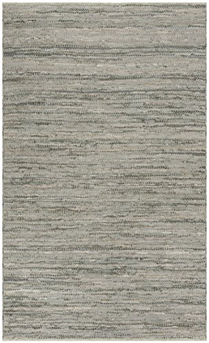Tapete vintage de cuero 152x244 cm gris hecho a mano miniatura 2
