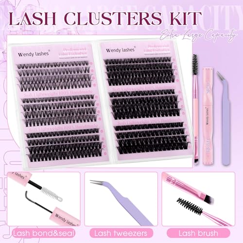 Zestaw klastrów D Curl Indywidualne rzęsy, 6 stylów 30D-40D-50D-60D-80D-100D Zestaw rozszerzeń rzęsy DIY 10-16mm Natural Look