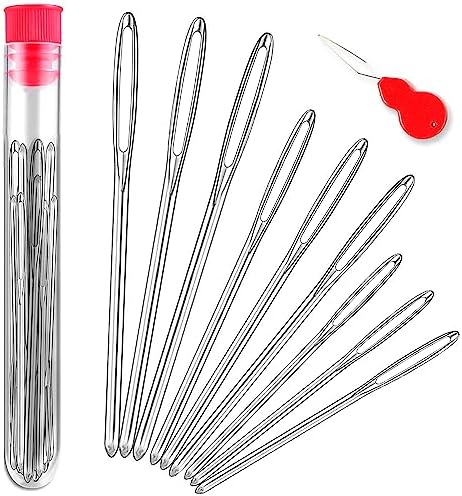 Large-Eye Blunt Needles, Stainless Steel Yarn Knitting Needles, Sewing Needles, Crafting Knitting Weaving Stringing Needles,Perfect for Finishing Off Crochet Projects (Small Tools Included)