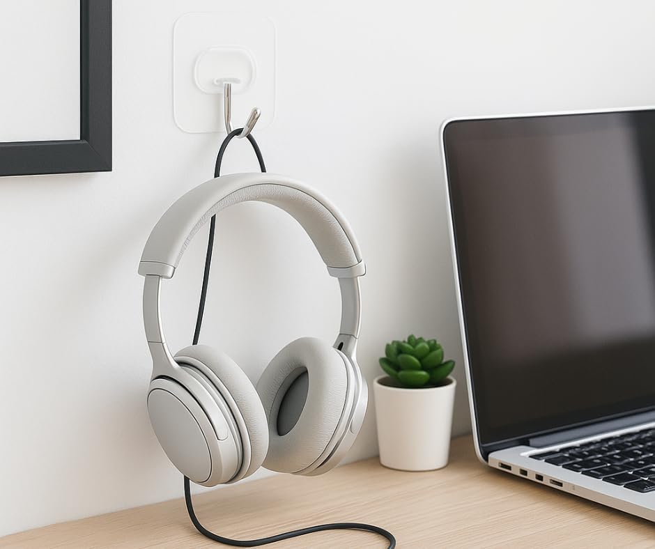 Miniatura 5 de Paquete de 32 ganchos adhesivos transparentes resistentes  18 libras de sujeción fuerte, ganchos sin taladrar para baño, cocina y oficina  Ganchos