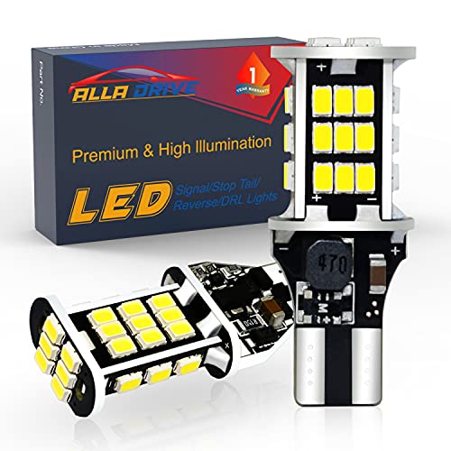 Alla Drive T15 921 912 Led Bulbs 922 906 W16W, 6000K Xenon White Back-Up Reverse Lights, Trunk Cargo Area Lights Rv, Cars, Trucks, Super Bright 12V 921Kx 921Ll #TOP1