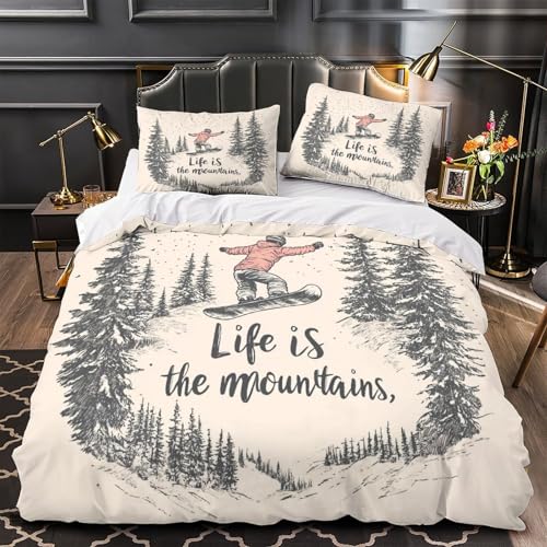 Ensemble de literie microfibre résistante 3D drawn montagne confortable