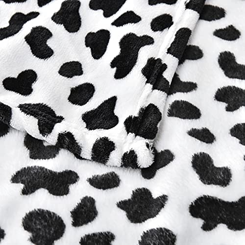 Vessia 300Gsm Oversized Flannel Fleece Throw Blanket(50X70 Inch) - Black And White Cow Print Blanket - Soft And Cozy Cow Blanket For Couch, Sofa, Bed - Warm Blanket For Winter, Fall, Summer, Spring #TOP5