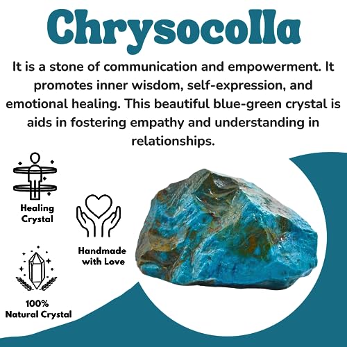 Image of Amazing Gemstone Chrysocolla Shattuckite Raw Crystals and Healing Stones, Natural Rocks for Tumbling - DIY Raw Stones and Crystals, 2 Pieces