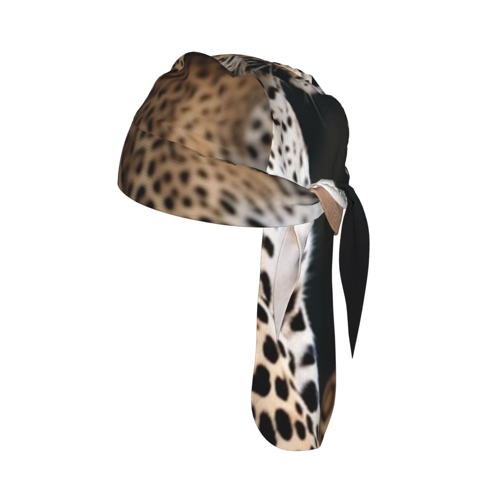Rldobofe Unisex Black African Leopard On Rock Bandana Skull Caps For Men Women Quick-Drying Cooling Do Rag Lightweight Helmet Liner, Breathable Cycling Cap, Sweat Wicking Beanie Outdoor Novelty Headwear