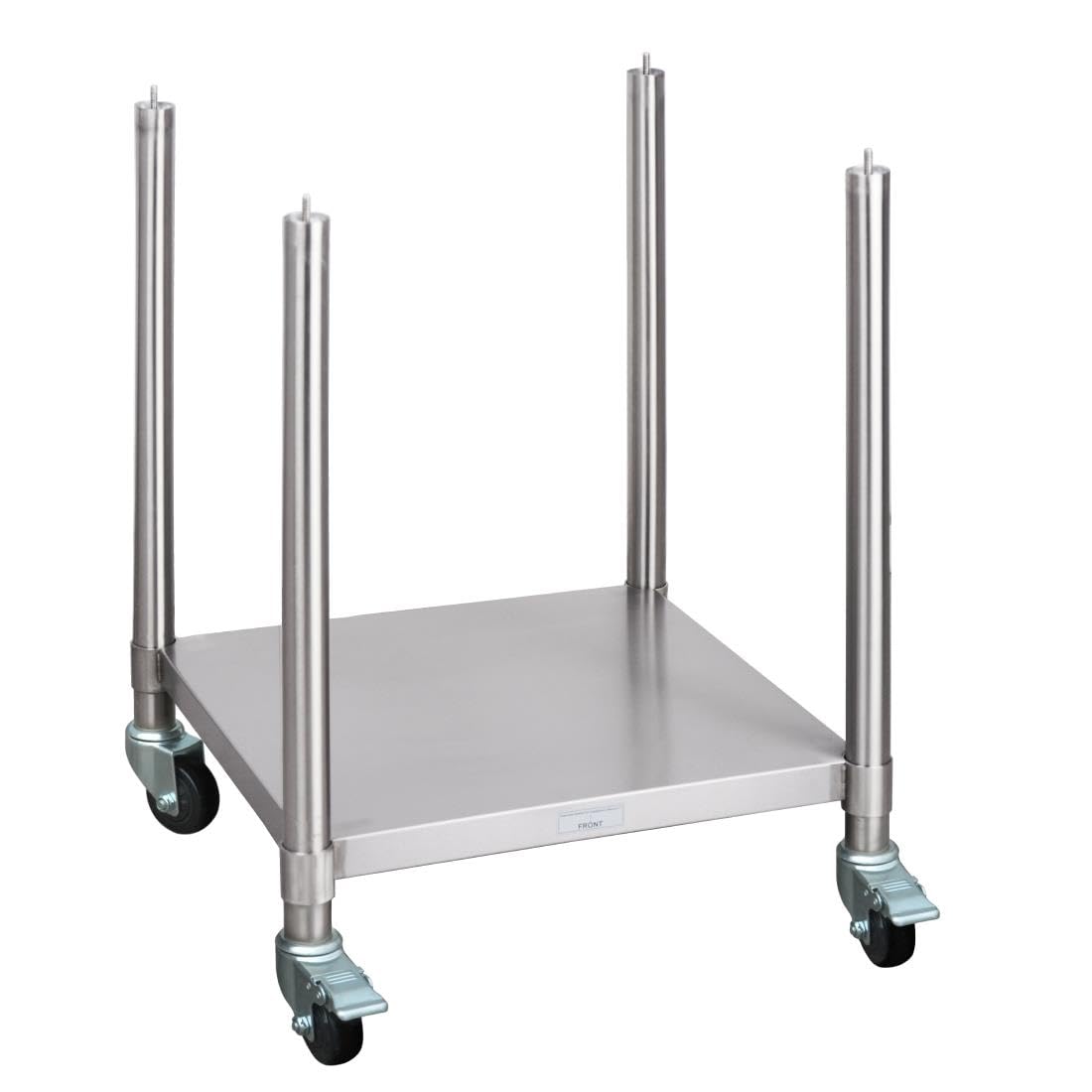 Buffalo Stand for Professional Chargrill, Stainless Steel, Size: 668(H) mm, Adjustable Feet for Uneven Surfaces, Includes Castors - Front 2 Braked, DH525