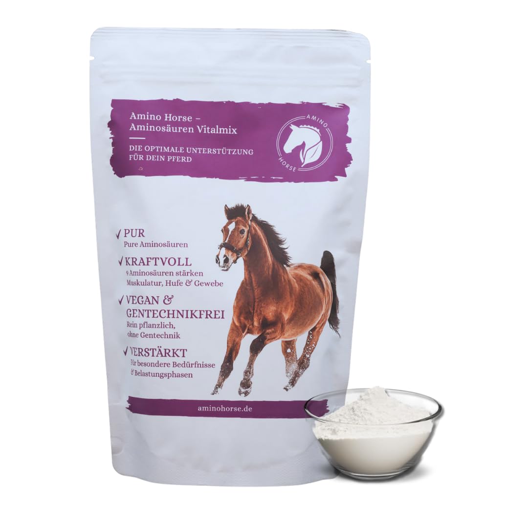 Aminosäuren Vitalmix für Pferde, 100% Reine dopingfreie L-Aminosäuren, 650g Monatspackung