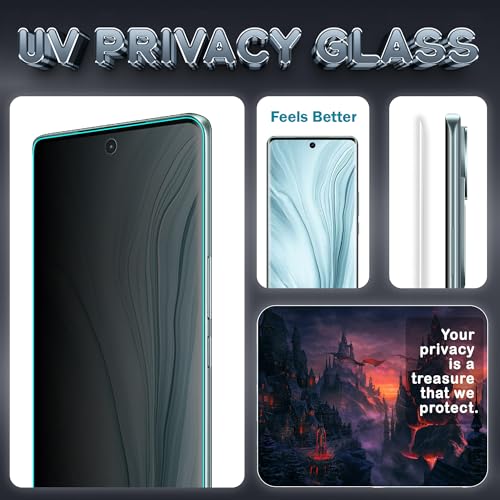 Image of ArmourPro UV Privacy Tempered Glass Screen Protector for Vivo V40 Pro (6.78 Inch, Pack of 1) Edge to Edge Full Screen Coverage | Anti-Spy, Anti-Peeping & 9H Hardness Glass