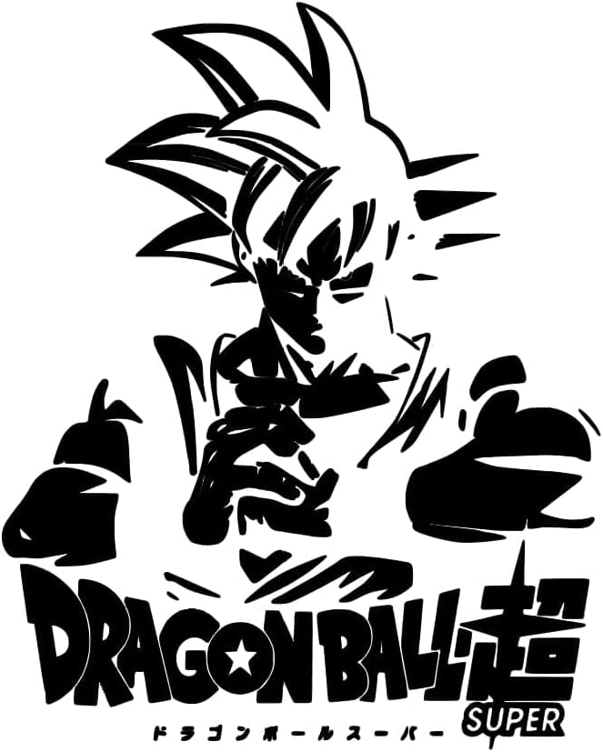 Goku - Calcomanía para pared, coche, ventanas, espejo, portátiles o cualquier superficie lisa (negro)