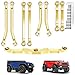 CrazyHobby Brass Steering Links Suspension Link Set for Traxxas TRX4M 1/18 Bronco Defender Upgrade Parts (Gold)