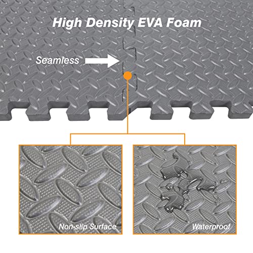Torin ABPM002GY Tapete de Espuma Enlazable para Ejercicio y Gimnasio en Casa - 6 Piezas, 24 Pies Cuadrados, Gris miniatura 4