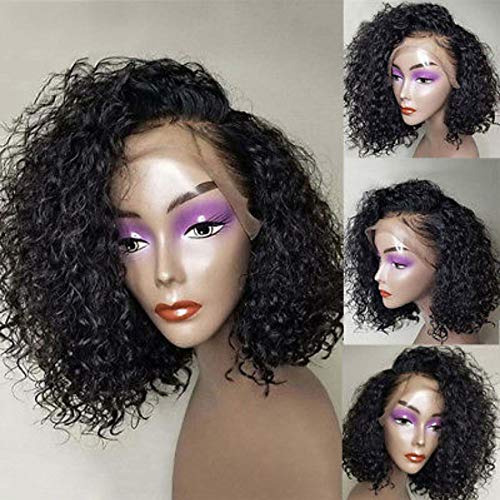 Short Bob Curly Mongolian Human Hair Wigs 6inch Deep Part Glueless Lace Front Wigs with Bleached Knotes Baby Hair Pre Plucked Hairline