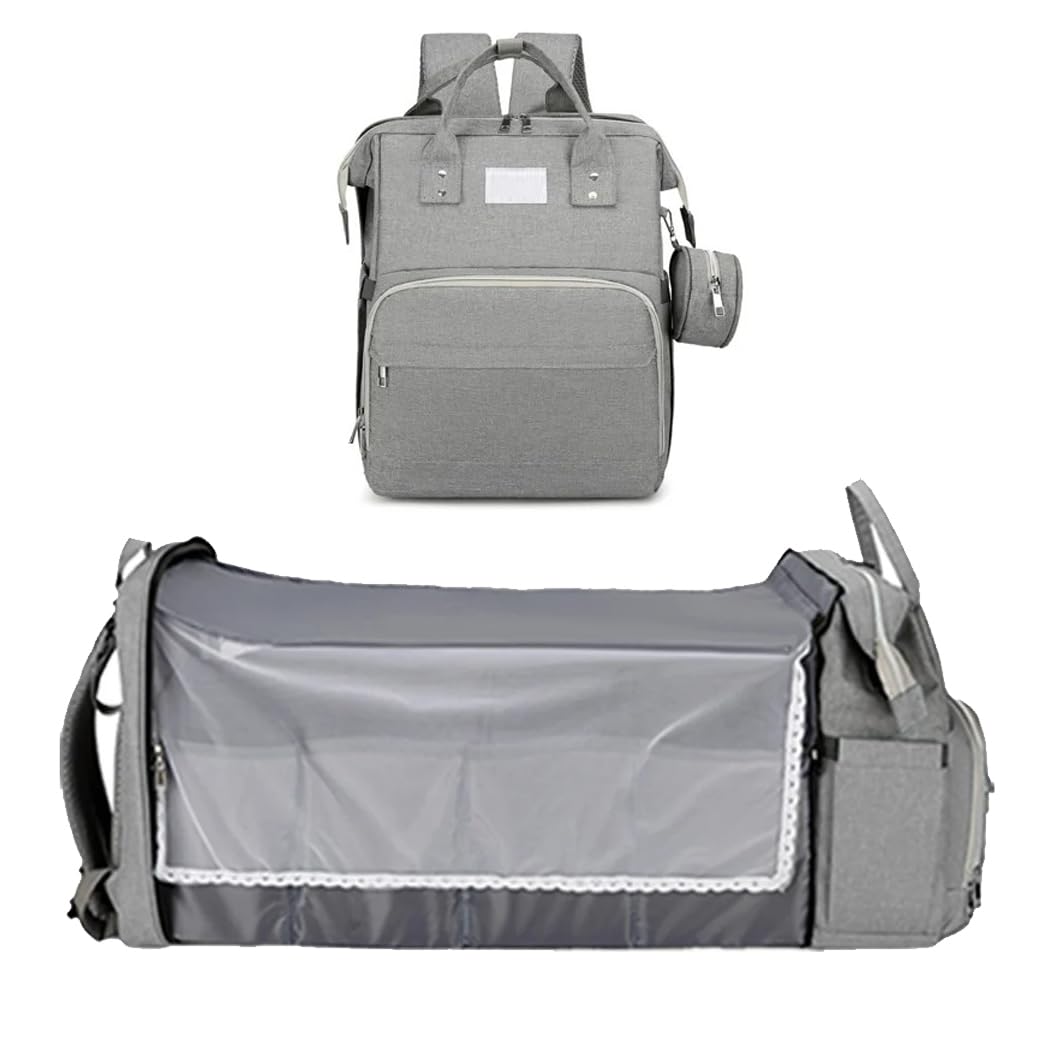 INDIROCKS Diaper Bag Backpack with Changing Station, Foldable Baby Diaper Bags Large Capacity Waterproof USB Charging Port, Mummy Bag for Baby Boy Girl-image-17