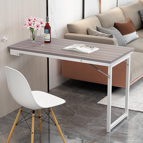 Wall Mounted Kitchen Table - Wall Mounted Folding Workbench - Wall Mounted Drop Leaf Dining Table - Wall Mount Desk Fold Down - Suitable for Dining Room,Bedroom,Color H-100×50×75cm