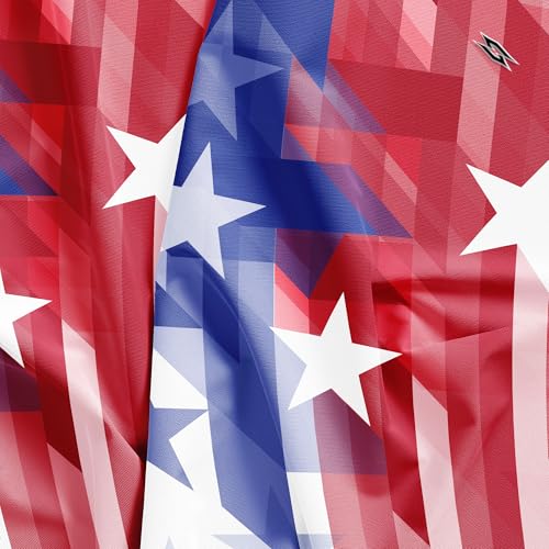 Image of Patriotic USA Golf Polo Shirt - Men's Performance Short Sleeve Moisture Quick Dry Fit Athletic Veteran UPF Stretch Casual Fun