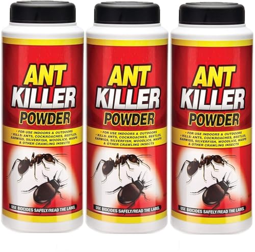 3x Ant Killer Powder for Indoor and Outdoor Use Strongest Ant Killer for Lawns, Home, Garden to Kill Ants, Cockroaches, Woodlice, Earwigs and Crawling Insects