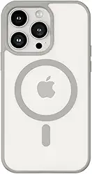 Capinha Case Capa Transparente Magnética Anti Impacto Com Bordas Elevadas Anti Amarelamento Para iPhone (Cinza, iPhone 12/12 Pro)