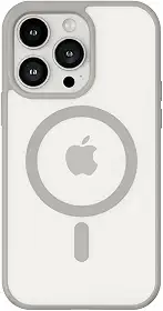 Capinha Case Capa Transparente Magnética Anti Impacto Com Bordas Elevadas Anti Amarelamento Para iPhone (Cinza, iPhone 12/12 Pro)