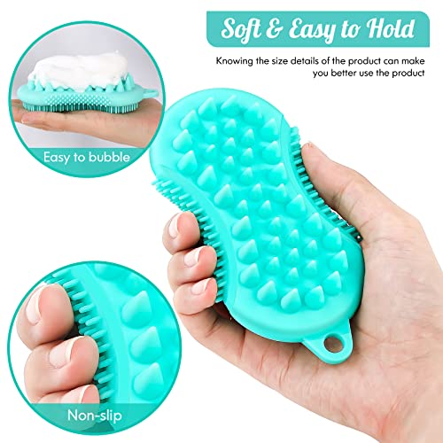Scalp Massager Shampoo Brush, 3 In 1 Bath Brush Body Scrubber, Silicone Scalp Brush For Men, Women And Children, Manual Bath Body Massaging Brush(Green And Yellow) #TOP2