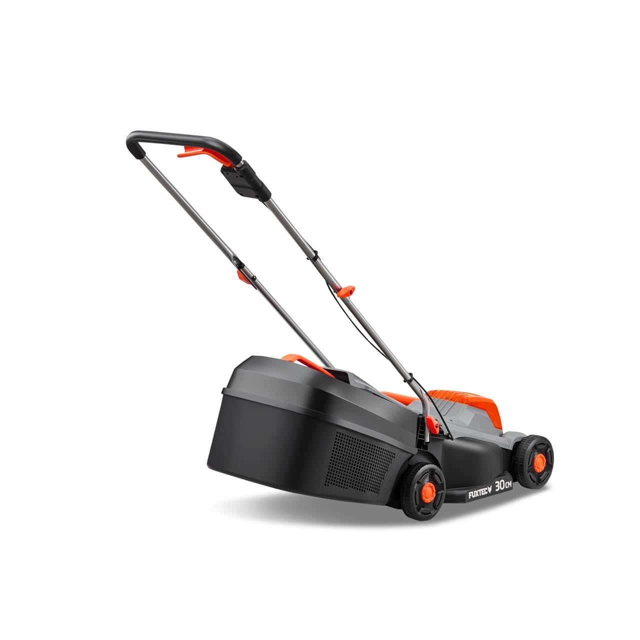 FUXTEC 20V Set de jardín inalámbrico FX-E1RM20ECO & FX-E1RT20 – cortacésped 30 cm, cortabordes 25 cm, 2 baterías 2Ah + Cargador, recogedor 30 L