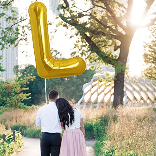 Image of TONIFUL 40 Inch Large Gold Letter L Balloons Helium Balloons,Foil Mylar Big Balloons for 2026 New Year Eve Graduation Wedding Baby Shower Birthday Party Anniversary Supplies Decorations