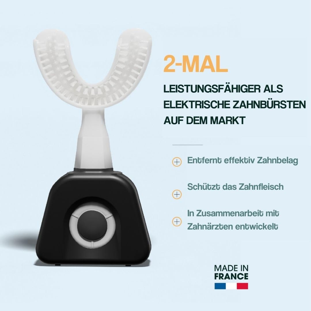 Y-Brush 2024 NylonBlack Premium-Paket für Erwachsene - Elektrische Zahnbürste - Y-Bürste - 3 Monate Laufzeit - Klinisch Erwiesen