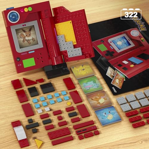 Mega HYM37 Pokémon Building Toys Set, Kanto Region Pokédex With 322 Pieces, Light And 5 Lenticular Cards, For Kids Or Adult Collectible thumb #2