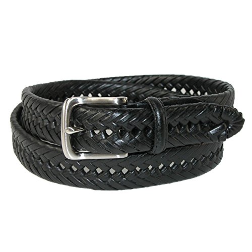 Tommy Hilfiger Men's Burnished Handlaced Braided Belt (Pack of 2), 44, Black and Tan2