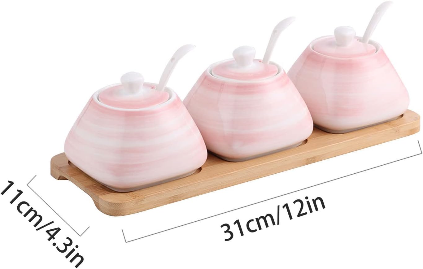 Sugar Bowl,Seasoning Canister, Colorful Ceramic Sugar Bowl with Lid, Porcelain Sugar Pot with Spoon, Small Salt Pot, Storage Jar, for Coffee Bar, Restaurant-Blue-Single (Color : Blue, Size