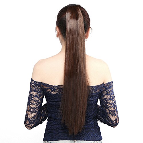 Neitsi? 22" Long Straight Women Girl's Hairpiece Wrap Clip Hot Ponytail Colorful Synthetic Hair Extensions M2-30