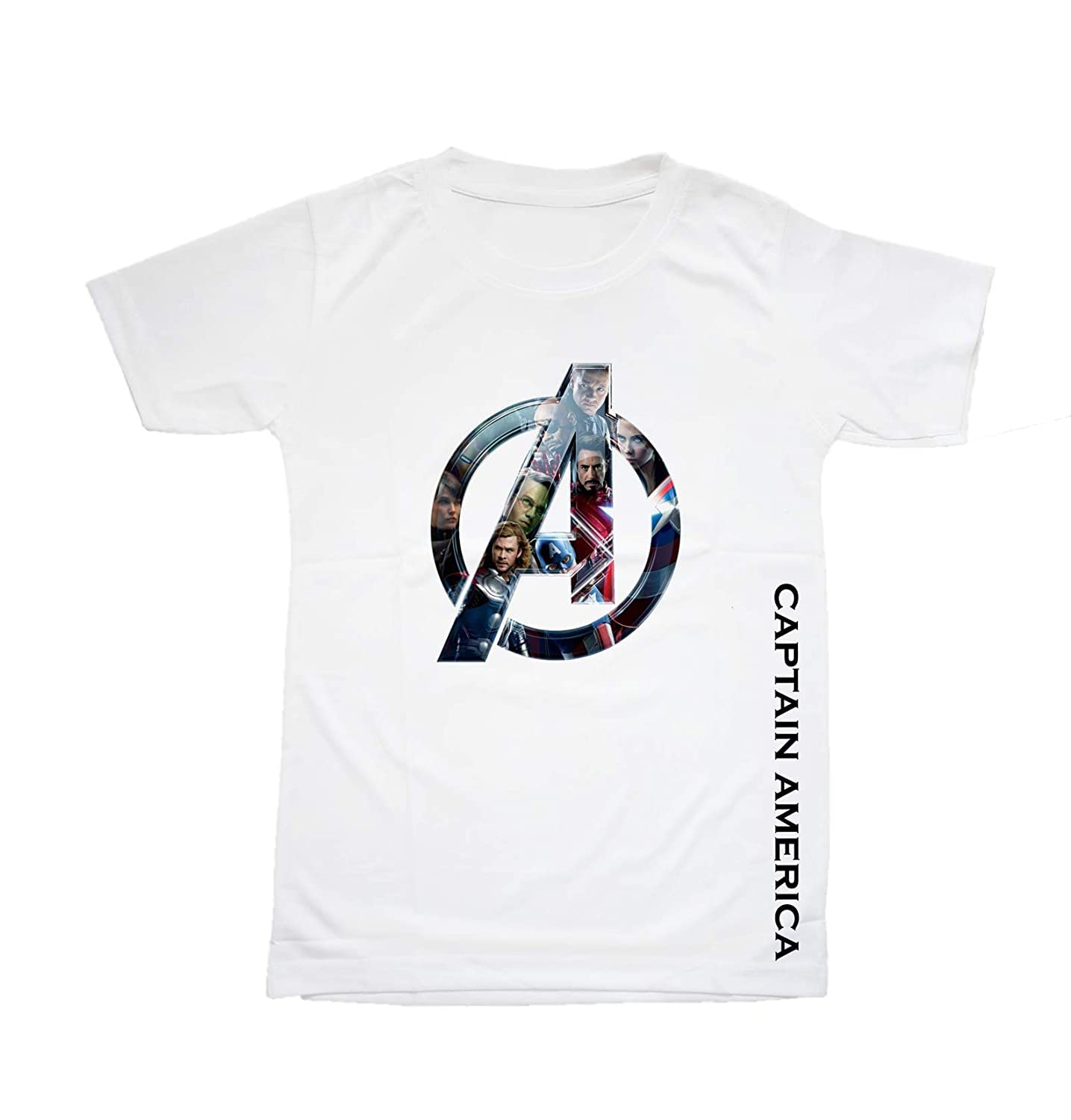 ACR Round Neck Half Sleeve FF Three Characters Printed Boys Tshirts (Color-White)