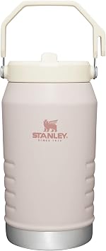Stanley IceFlow Stainless Steel Water Jug with Straw Vacuum Insulated Water Bottle for Home and Office Reusable Tumbler with Straw Leak Proof Flip, Rose Quartz 64 oz