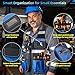 Tool Vest for Men, Electrician Tool Vest, Tool Vest Electrician with Molded Drill Holster, 17 Storage Spaces, 1680D Heavy Duty Adjustable Work Vest with Reflective Strips, Fits Chest 37