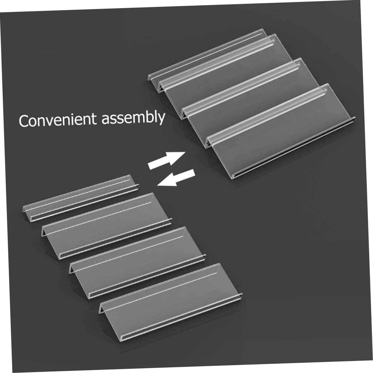 ABOOFAN 4-tier Spice Drawer Organizer Acrylic Spice Bottle Rack Expandable Seasoning Storage Kitchen Step Shelf